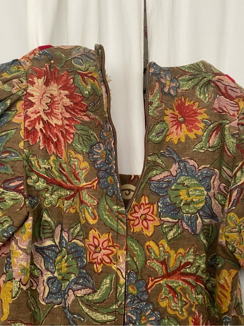 Vintage 1970s Young Edwardian by Arpeja Tapestry Floral Maxi Dress - PrairieBoho - Picture 6 of 6